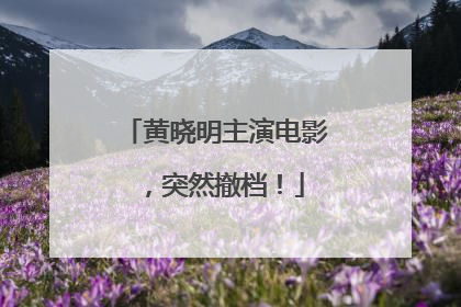 黄晓明主演电影，突然撤档！