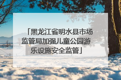 黑龙江省明水县市场监管局加强儿童公园游乐设施安全监管