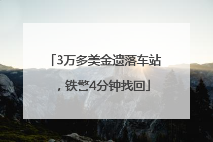 3万多美金遗落车站，铁警4分钟找回