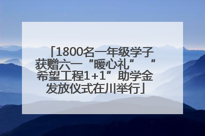 1800名一年级学子获赠六一“暖心礼” “希望工程1+1”助学金发放仪式在川举行