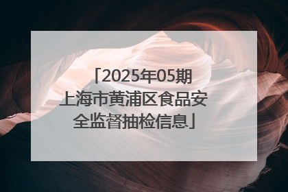 2025年05期上海市黄浦区食品安全监督抽检信息