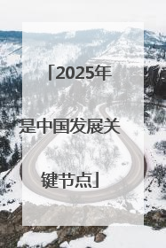 2025年是中国发展关键节点