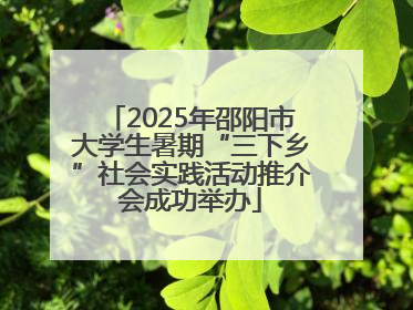 2025年邵阳市大学生暑期“三下乡”社会实践活动推介会成功举办