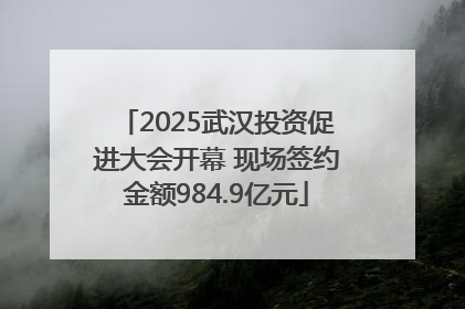 2025武汉投资促进大会开幕 现场签约金额984.9亿元