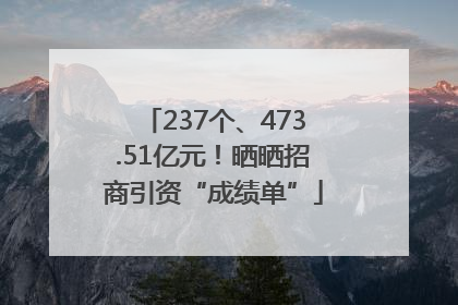 237个、473.51亿元！晒晒招商引资“成绩单”