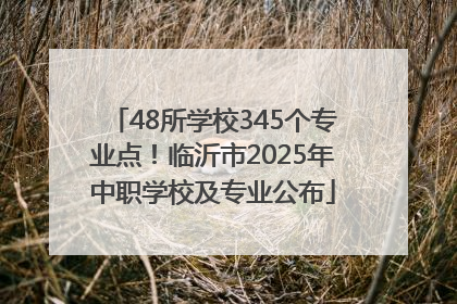 48所学校345个专业点！临沂市2025年中职学校及专业公布