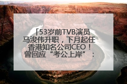 53岁前TVB演员马浚伟升职，下月起任香港知名公司CEO！曾回应“考公上岸”：真不是公务员
