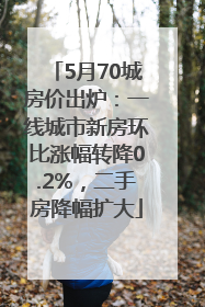5月70城房价出炉：一线城市新房环比涨幅转降0.2%，二手房降幅扩大