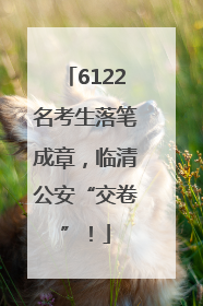 6122名考生落笔成章，临清公安“交卷”！